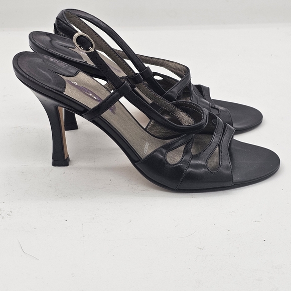 Amalfi by Rangoni Strappy Heels | Black Leather | Made in Italy | Size 5.5 - Picture 4 of 8